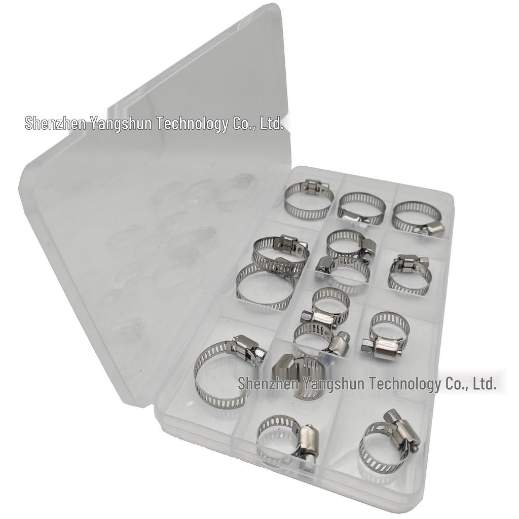 15-Piece 201 Stainless Steel Adjustable Hose Clamps (6-29mm)