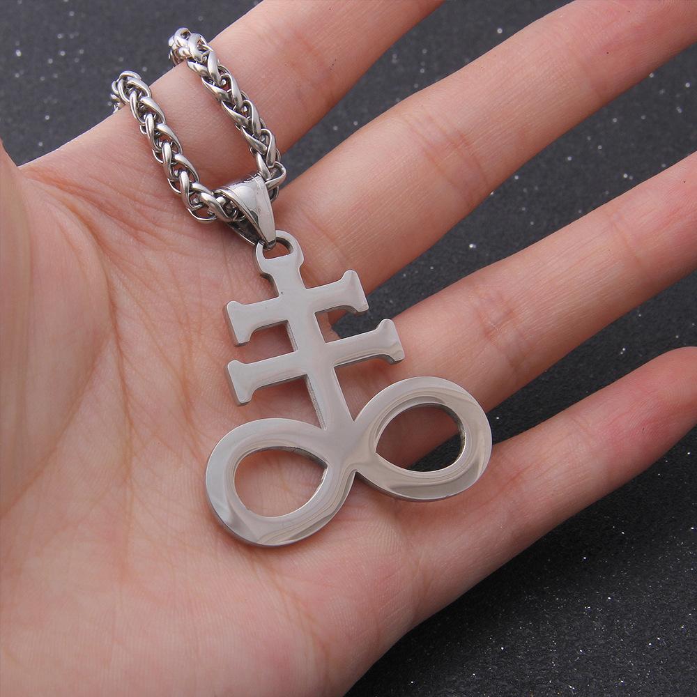 Lucifer Sigil Luciferian zapečetěný okultním démonem Náhrdelník s přívěskem Baphomet z nerezové oceli