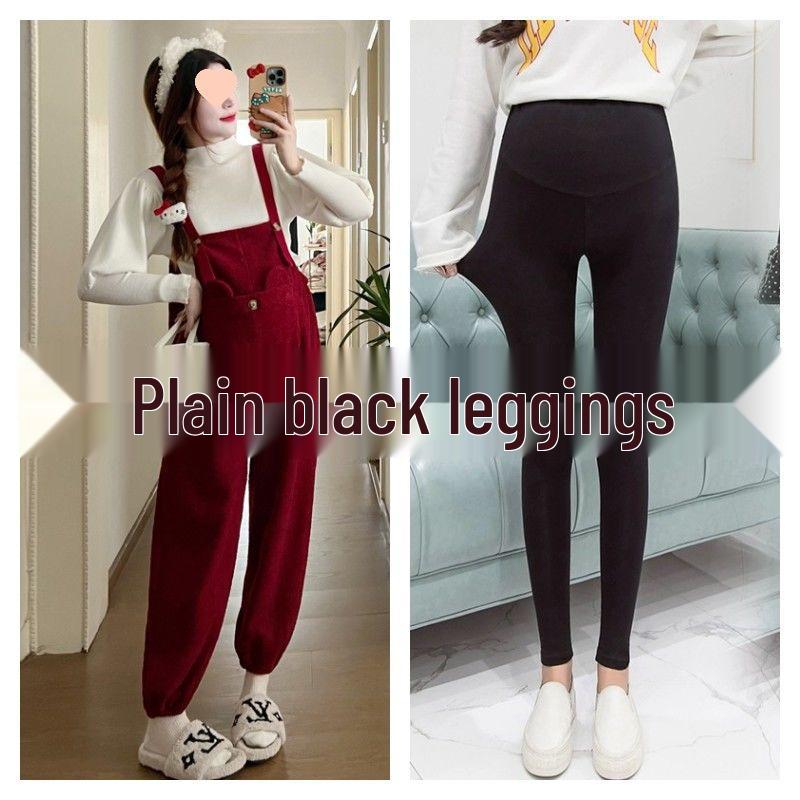 Adjustable Drawstring Maternity Overalls Set with Bubble Sleeve Top for Fall & Winter