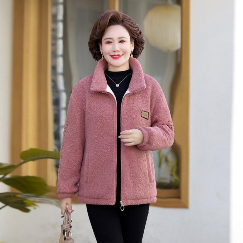 

Осенне-зимнее новое хлопковое пальто из овечьей шерсти большого размера, флисовое утолщенное гранулированное флисовое хлопковое пальто женское 5XL [Recommended 150-80 kg] розовый