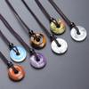 Crystal Agate Pendant Clavicle Chain Adjustable Cold Wind Safety Buckle Necklace