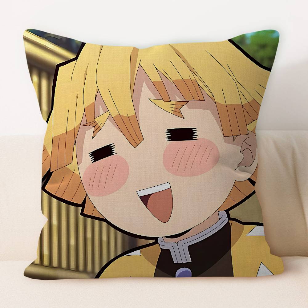 

A-Agatsuma Zenitsu Maple Design Cushion Cover Happy Autumn Harvest Decor Holiday Decorati Pillow Cover 12x12Inch