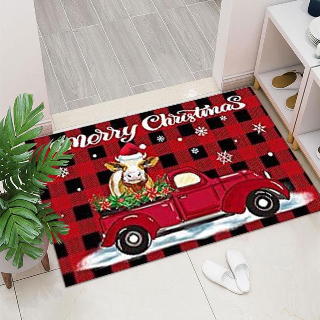 Christmas Carpet Entrance Door Non-slip Absorbent Foot Mat Thick Porch Carpet Mat