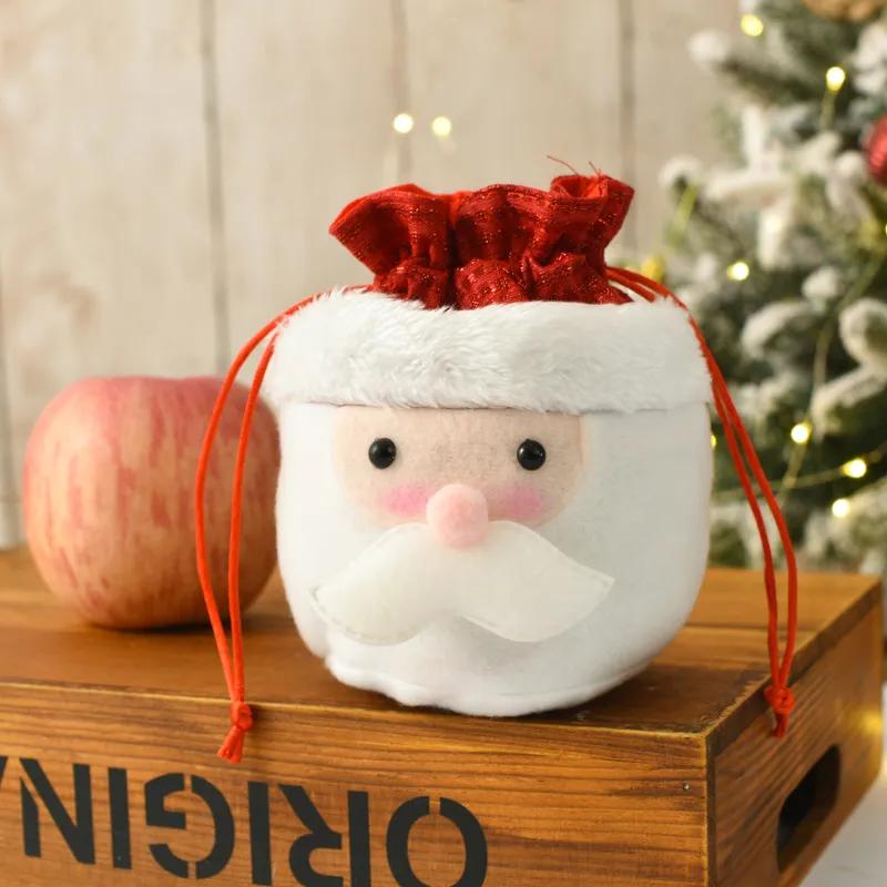 Christmas Decorations Sack Xmas Gift Candy Drawstring Apple Bag Snowman Santa Safe Fruit Bag Christmas Party Supplies YFA2229