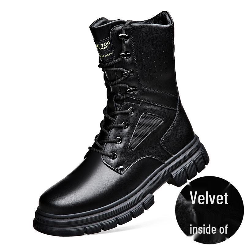 New High-Top Thick-Soled Genuine Leather Men s Chelsea Boots with Comfortable Side Zipper 39