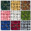 35PCS Flocked Xmas Tree Decor Set Velvet Bows Christmas Ball  Home Holiday Decor