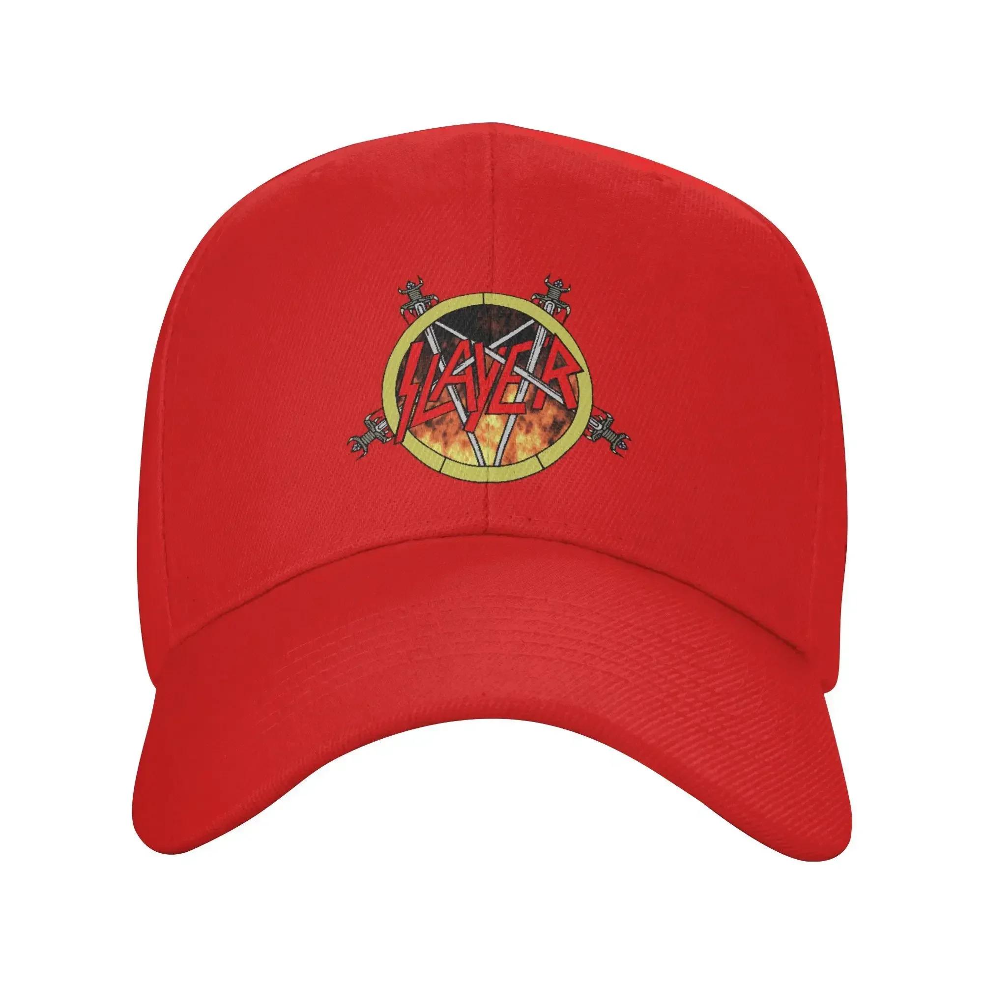 Custom Fashion Unisex Heavy Metal Rock Slayers Logo Baseball Cap Adult Band Adjustable Dad Hat for Unisex Women Hip Hop One Size