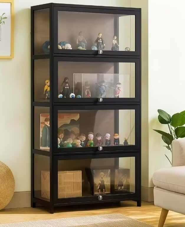 

TUIYIDUO Figure Display 4 60cm Sealed Dustproof Collection Display Large Suitable for Living and Craft Includes Japanese Instructions Cabinet, Tiers, чёрный