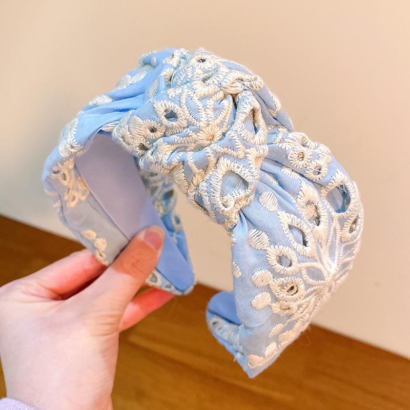 knotted Embroidery Headbands For Women Girls Headwear Fashion Fabric Wide Hairbands Female Hair bands Head Hoop Hair Accessories