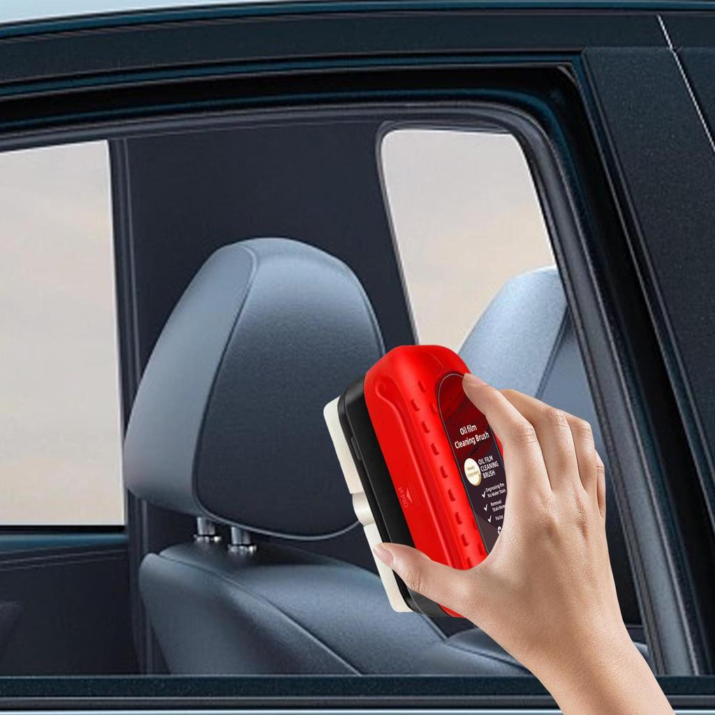 Car Glass Cleaner Brush Automotive Glass Cleaning Brush Windshield Oil Film Cleaner Brush Glass Polishing Tool Scratch Remover