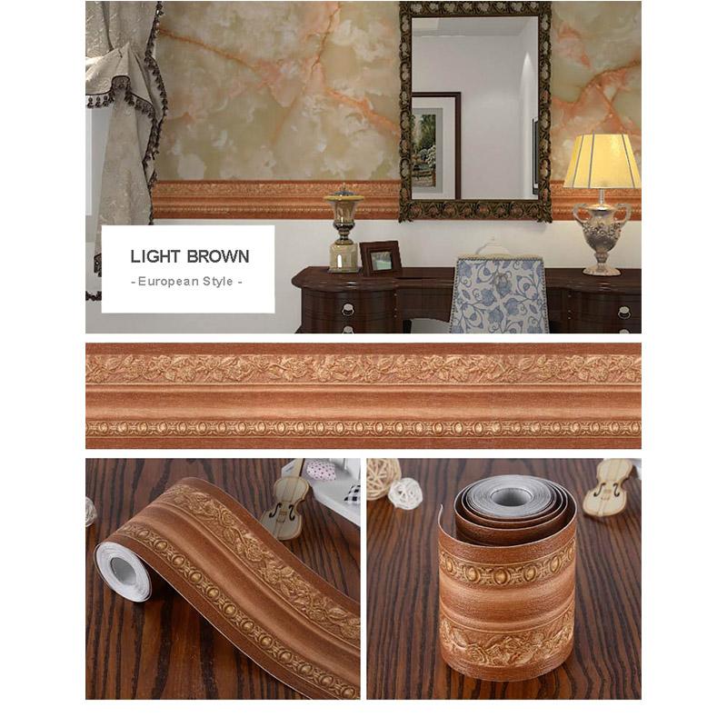 5M Waterproof Waistline Wallpaper Toilet Bathroom Self Adhesive Skirting Lines Decor Baseboard Corridor Floor Border 3D Stickers
