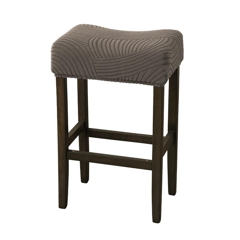 Jacquard Bar Stool Cover Removable Square Counter Height Stool Slipcover Stretch Bar Chair Seat Protector for Home Kitchen Pub