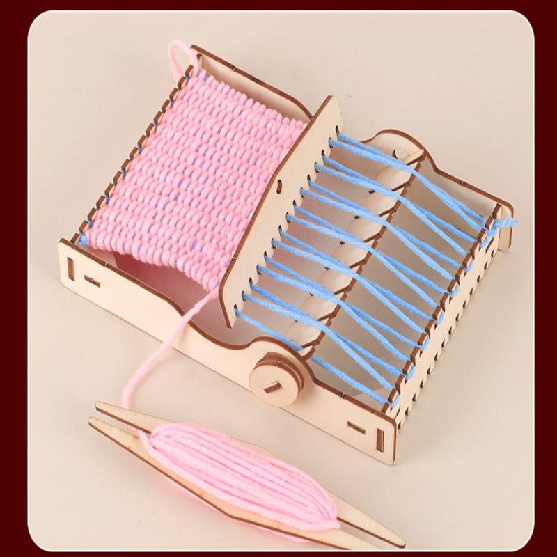 Wooden Weaving Loom Craft Yarn Diy Hand Knitting Machine Kids Educational Toys Woven Tool Handmade For Beginners Kids