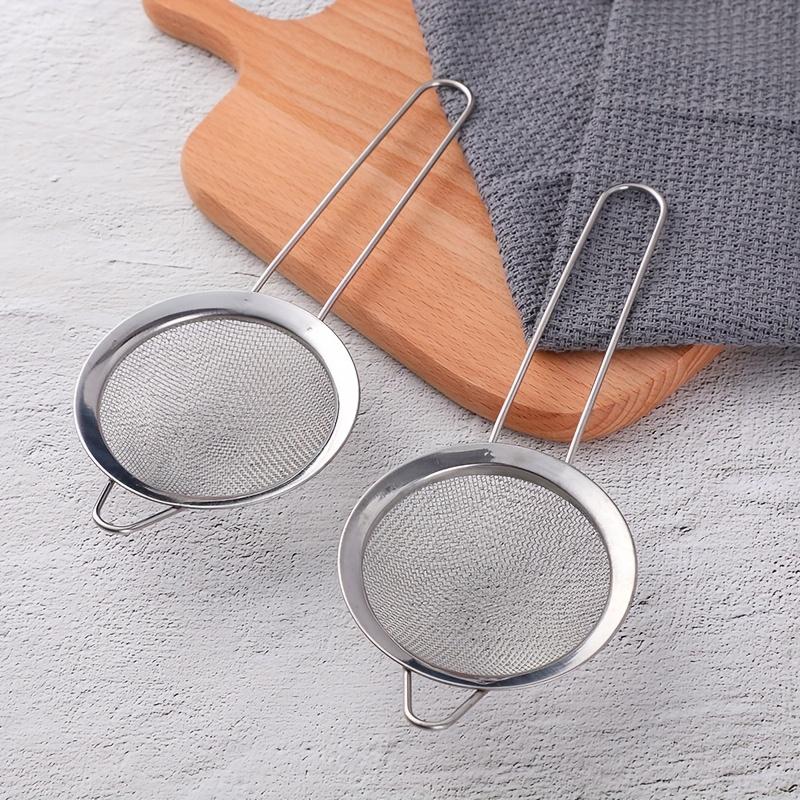 Stainless Steel Colander Kitchen Household Mesh Oil Drain Ladle Bean Curd Tip Ear Mesh Flour Filter Sieve