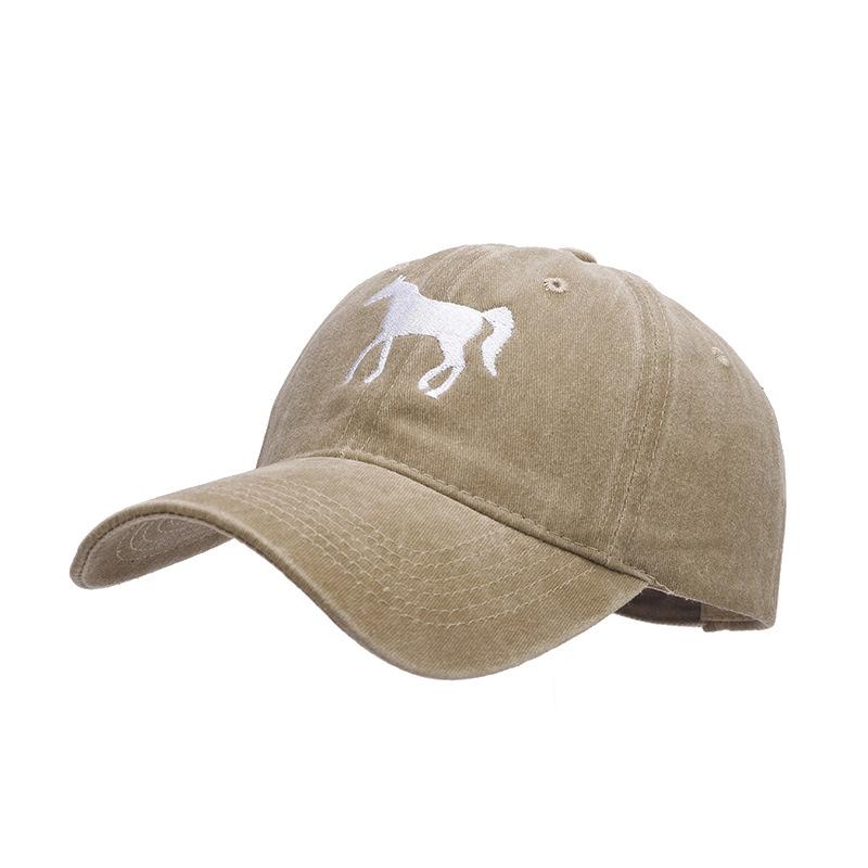 New Horse Embroidered Baseball Cap Women's Tide Casual Versatile Cap Men's Outdoor Sports Sun Hat