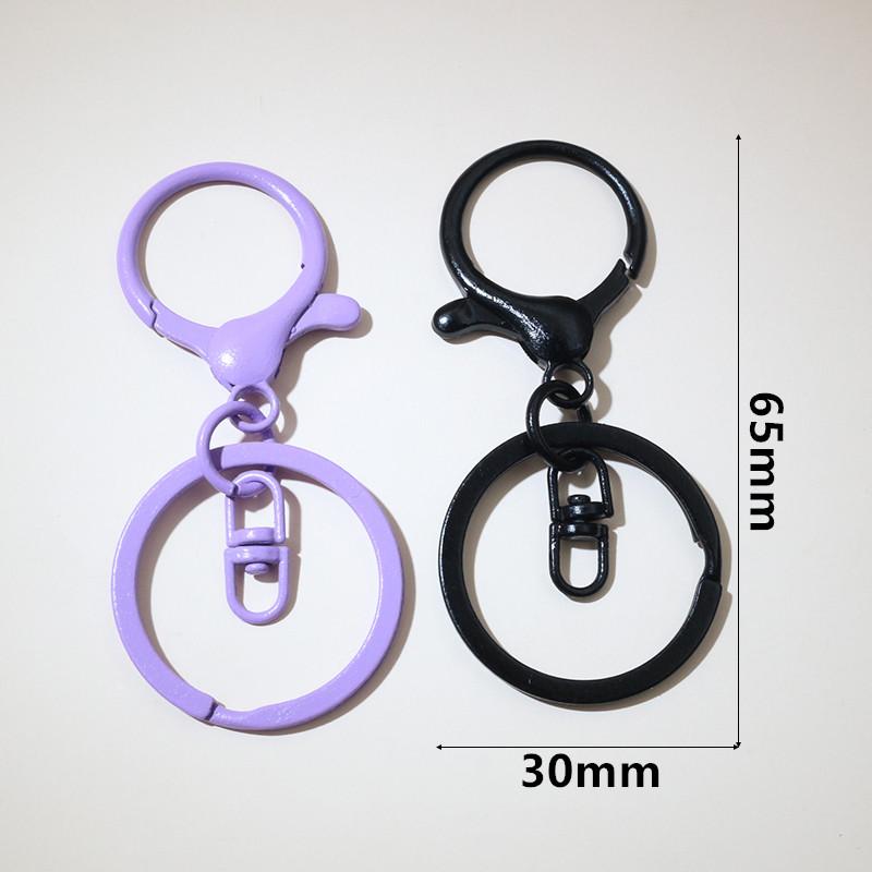 5pcs Multi-colors DIY Keychain Accessories Lobaster Clasp Hooks with 30mm Kring Ring Connector for DIY Pendant Jewelry Making