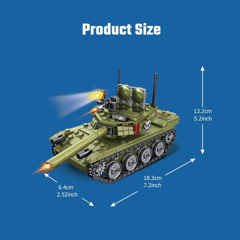 Non-Toxic Sembo 324Pcs Military Series Main Battled Tank Assemblage Building Blocks Moc Car Model Bricks Birthday Gifts Kids Toys For Children