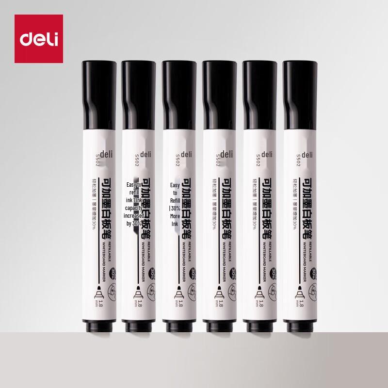 Deli S502 Refillable Whiteboard Marker чёрный
