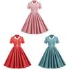 Vintage Plaid Dress With Suit Collar And Belt For Retro Style Women