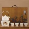 High-End Ceramic Tea Set with Candle Warmer