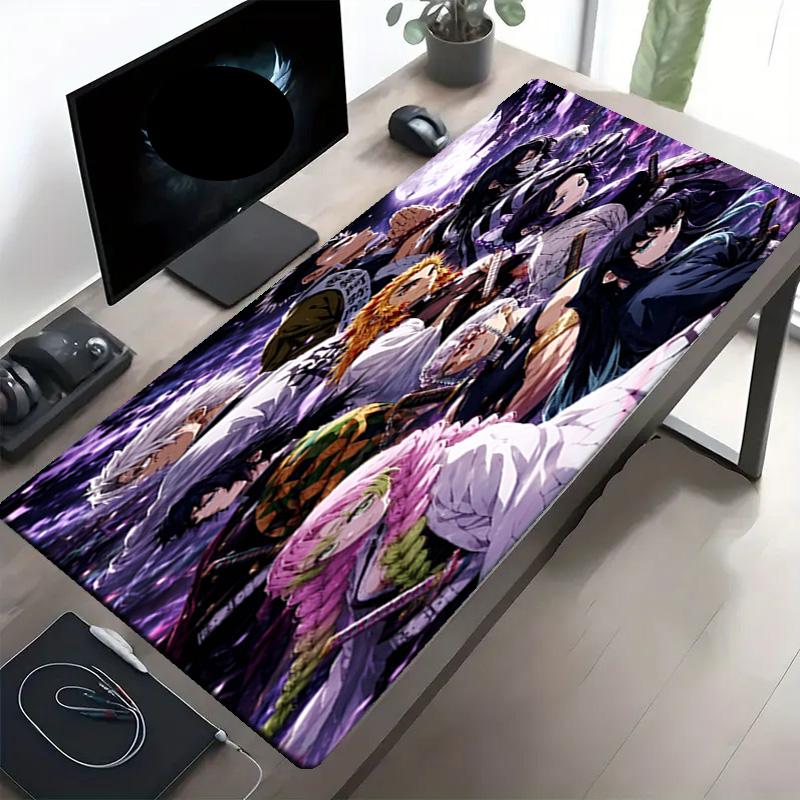 Demon Slayer Print Mouse Pad, Anti‑Slip Desktop keyboard Mat, for PC Laptop Gaming Working Daily Use, Cool Festival Surprise Gift