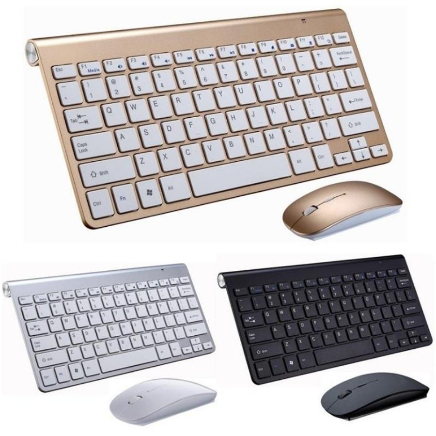 2pcs/Set Wireless Keyboard + Mouse Mini Multimedia Keyboard Mouse Kit