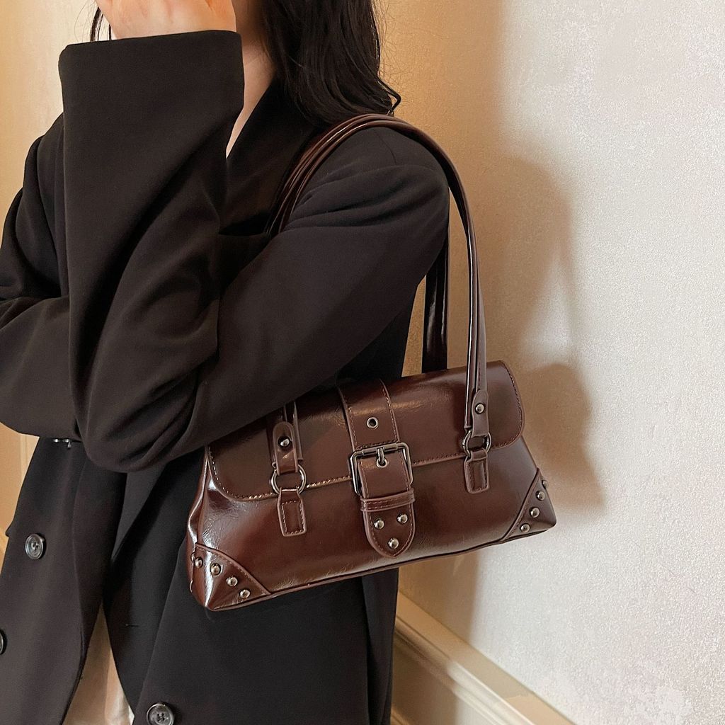 Modern Pu Material Shoulder Tote Bag With Spliced Design For Casual Outings And Trendy Looks