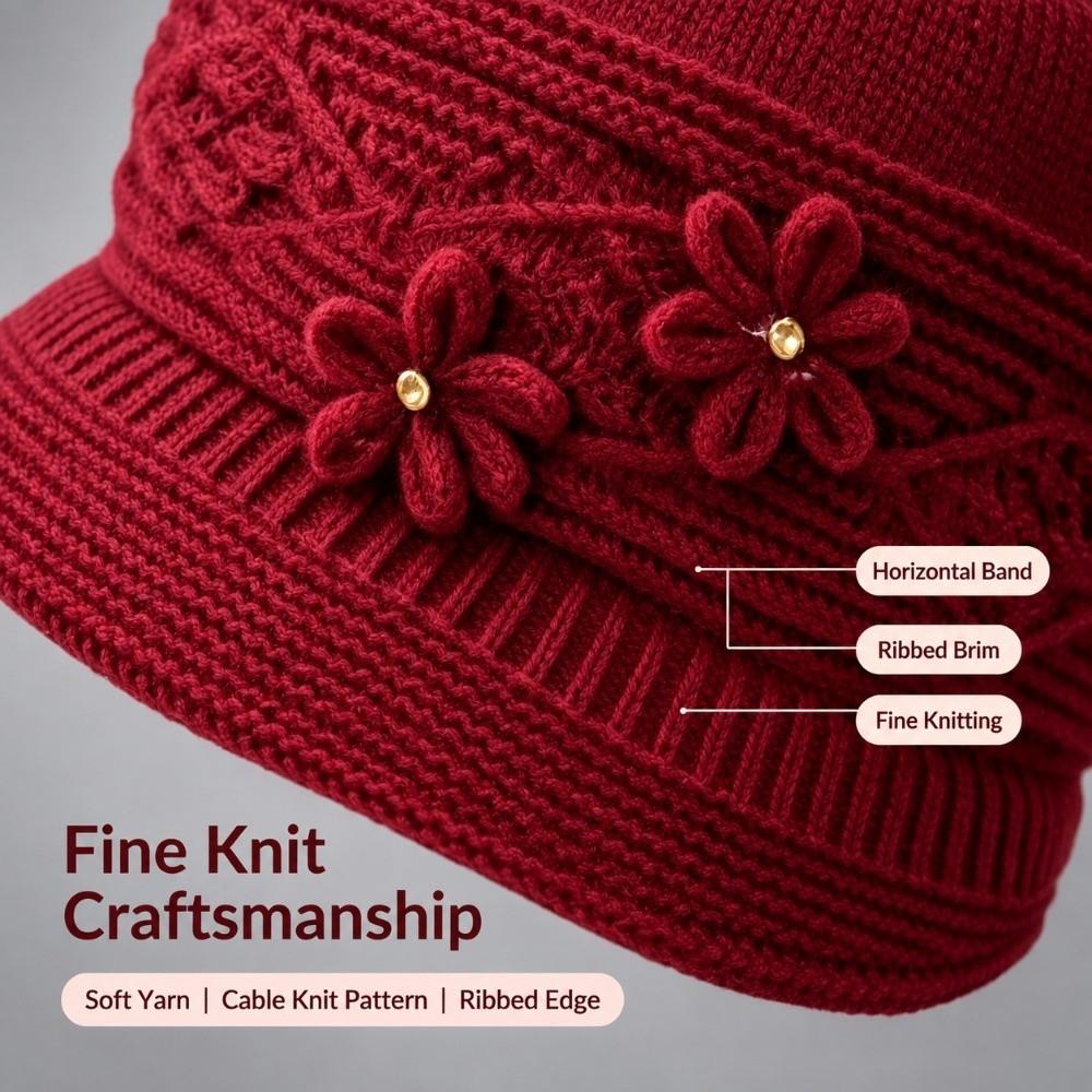 Windproof Winter Bucket Hat Thickened Fisherman Hat Gift Ready Knitted Beanie Outdoor