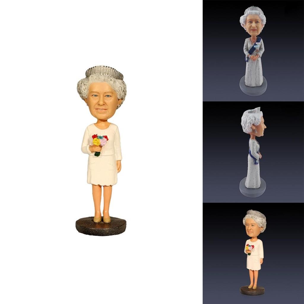 Figurine d'Action Résine Naturelle Jubilé de Platine de la Reine Emballage Carton Peint à la Main Décoration de Bureau