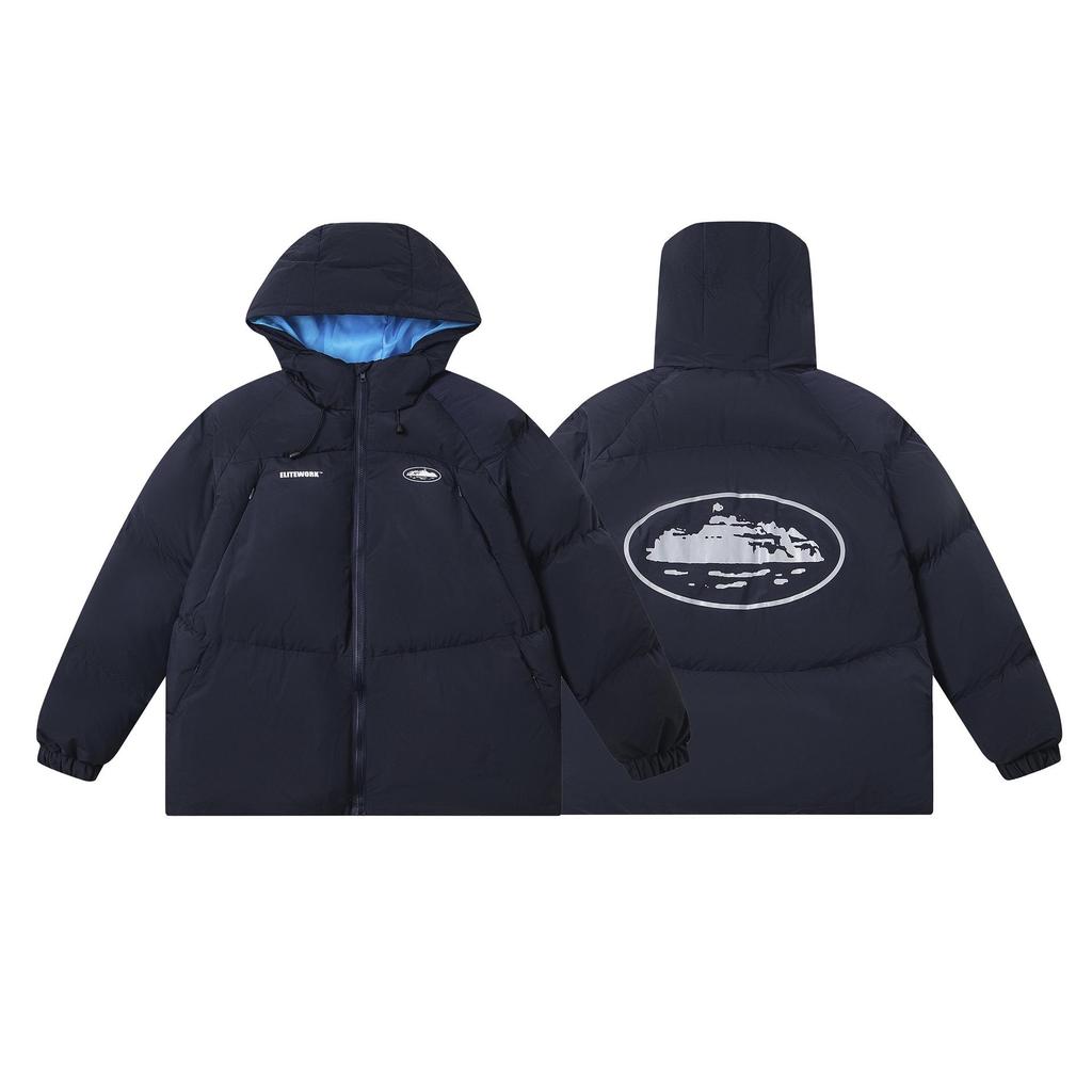 Korrigiert: Corteiz Alcatraz Hip Hop Kapuzenjacke aus Baumwolle mit gesticktem Schriftzug - Trendiger Amerikanischer Stil Mantel