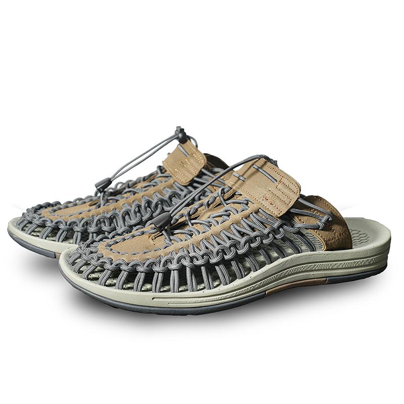 

35-48 Summer Large Size Couple Woven Sandals Sandals 48 хакі