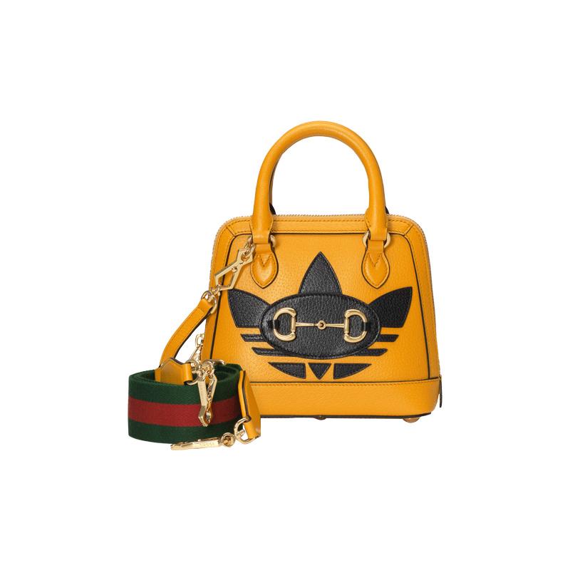 Gucci x adidas joint model Horsebit 1955 Logo trendy and cool shoulder crossbody bag leather handbag mini women's style