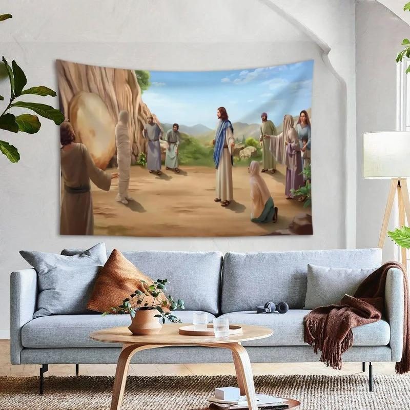 Resurrection Cross Pattern Decoration Bedroom Living Room Tapestry Home Wall Decoration Tapestry