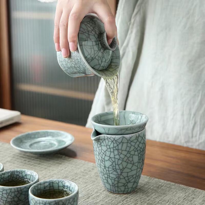 Lu Feng Lai Ru Kiln Sky Blue Ruyi Ceramic Kung Fu Tea Set