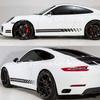 Checkered Graphic Car Door Side Skirt Stickers for Porsche 718 911 Racing Sport Auto Body Stripe Vinyl Film Decals Accessories