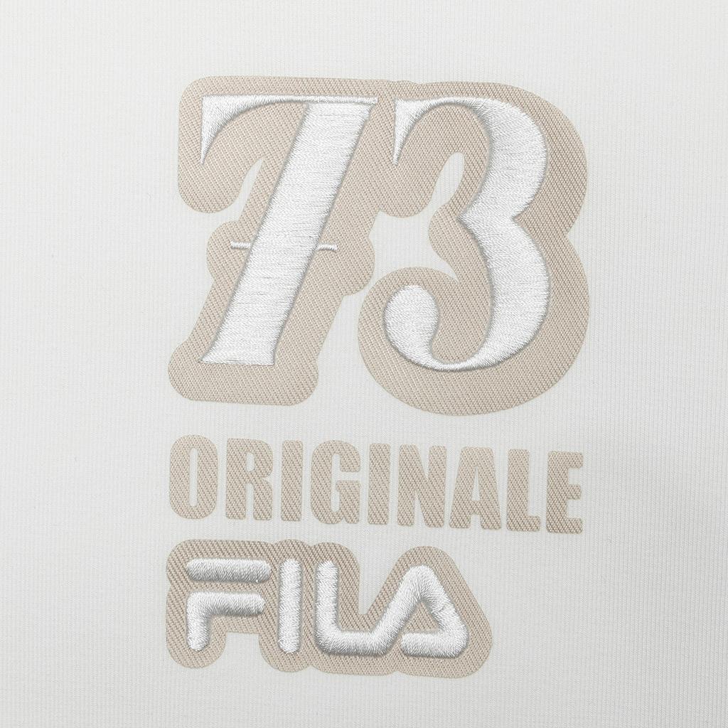 Fila Letter Print Crew Neck Casual Pullover Sweatshirt Men Sweatshirt Cloud-Mushroom-White F11M419202F-WT