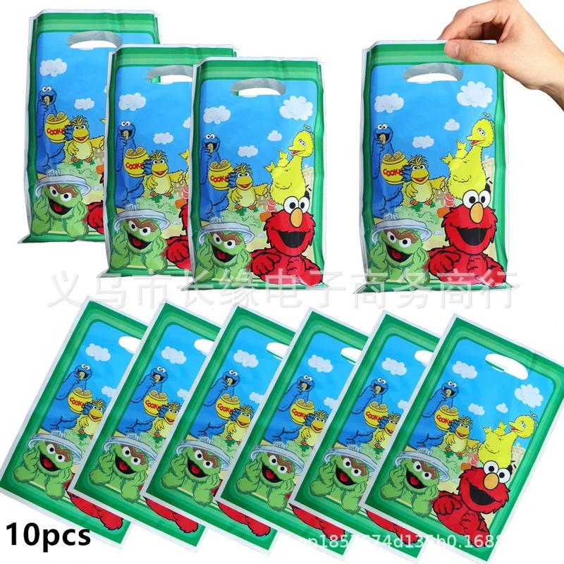 Sesames Streeted Balloon Theme Happy Birthday Banner Party Decoration Supplies Toys Disposable Tableware Background Cake Topper
