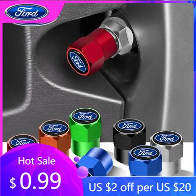 Car Sticker Car Sticker Ford 4Pcs Car Styling Aluminium Alloy Wheel Tire Valve Cover Caps For Ford Escape Kuga Mondeo Ecosport F