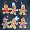 6Pcs Christmas Tree Doll Decoration Fabric Biscuit Men Hanging Ornament For Door Wreath Mantels Holiday Decorations