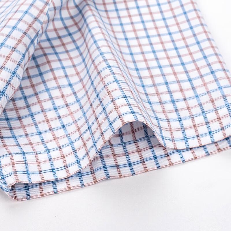 FIRS Men's Easy Care 100% Cotton Plaid Short-Sleeve Shirt