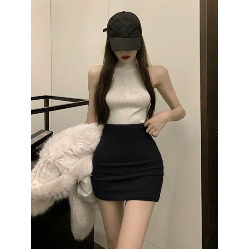 

Solid Color Bodycon Short Skirt for Women, Summer Slim-Fit Pencil Skirt, A-Line Slim-Fitting Sexy High-Waisted Skirt Black 2XL