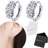 S925 Earrings, Delicate Large Cubic Zirconia, English Crystal Clasp