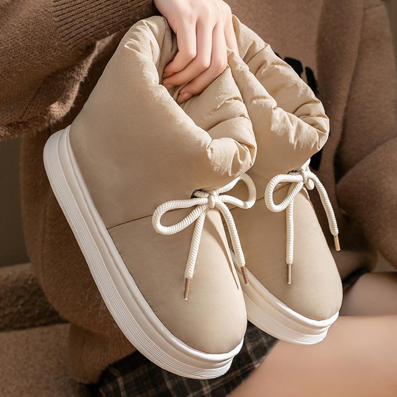 Platform Snow Boots Winter Warm and Velvet 2025 New Fashion Bag Heel Non-slip Comfortable Cotton Shoes