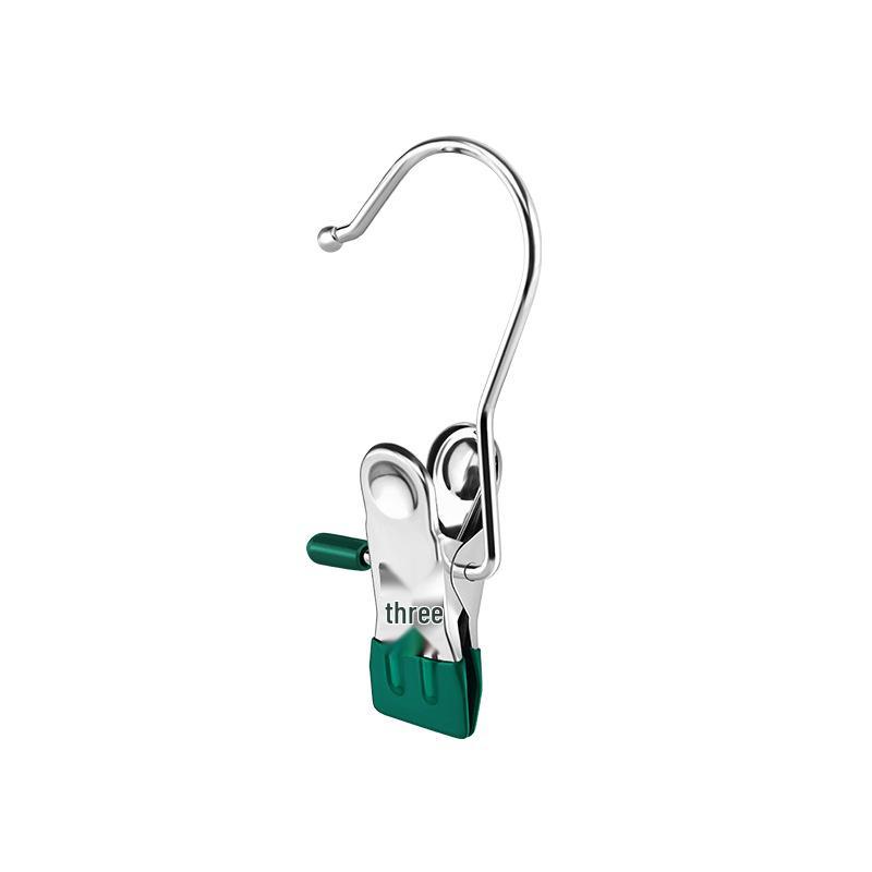 Stainless Steel Multi-Functional Clips with Hooks for Drying, Clothing, and Snack Bags