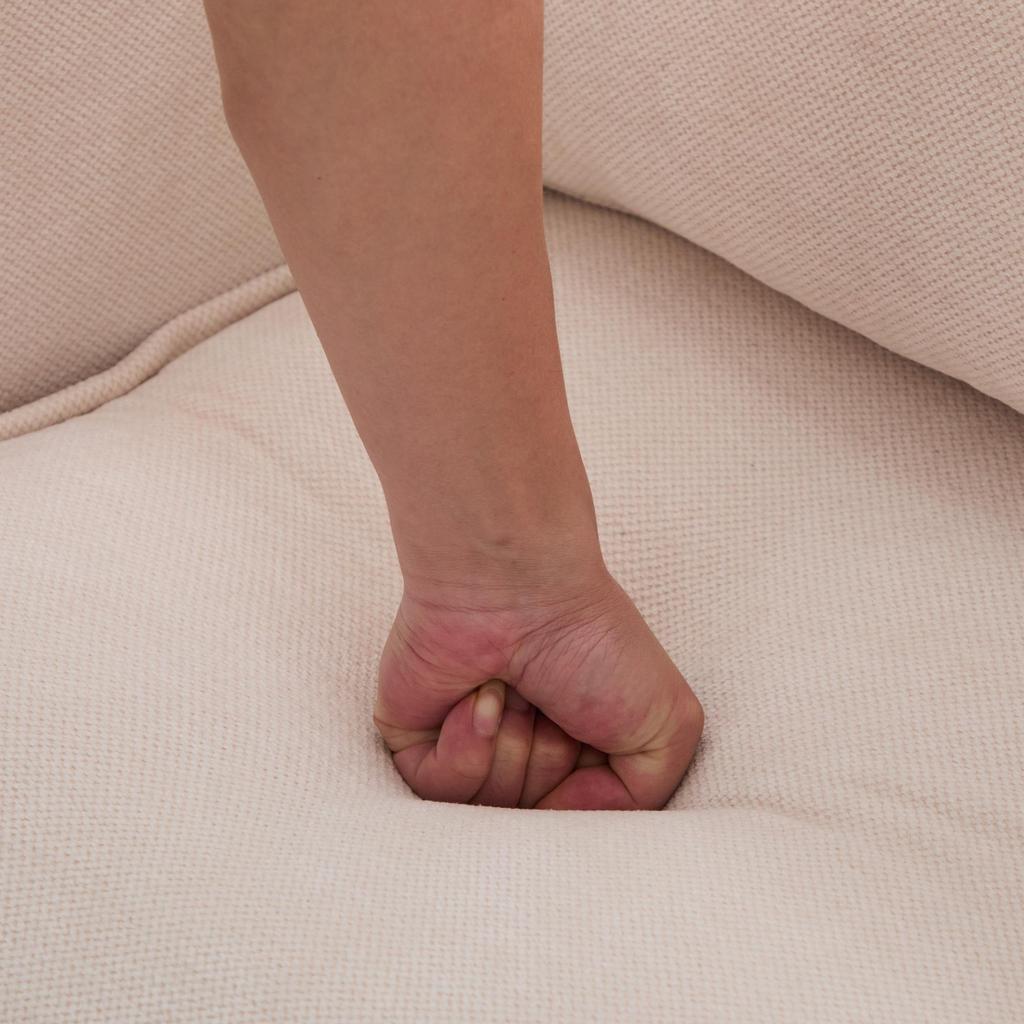 Modern double-sofa small fabric sofa armchair with storage side pockets and adjustable phone stand