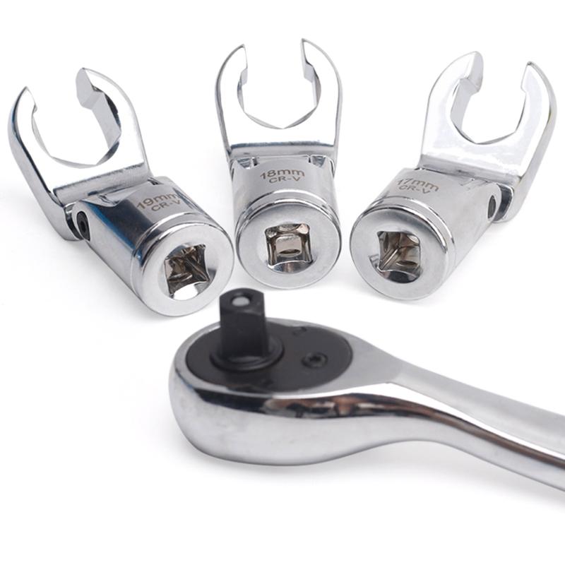 Flare Nut Wrench Spanner Car Service Set Rotation Jaw Secure Grip for Brake Line, Mechanic Workshop Automotive Hand Tool