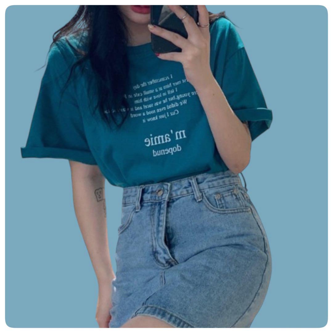 

[USED] Popular color logo T-shirt Korea Green