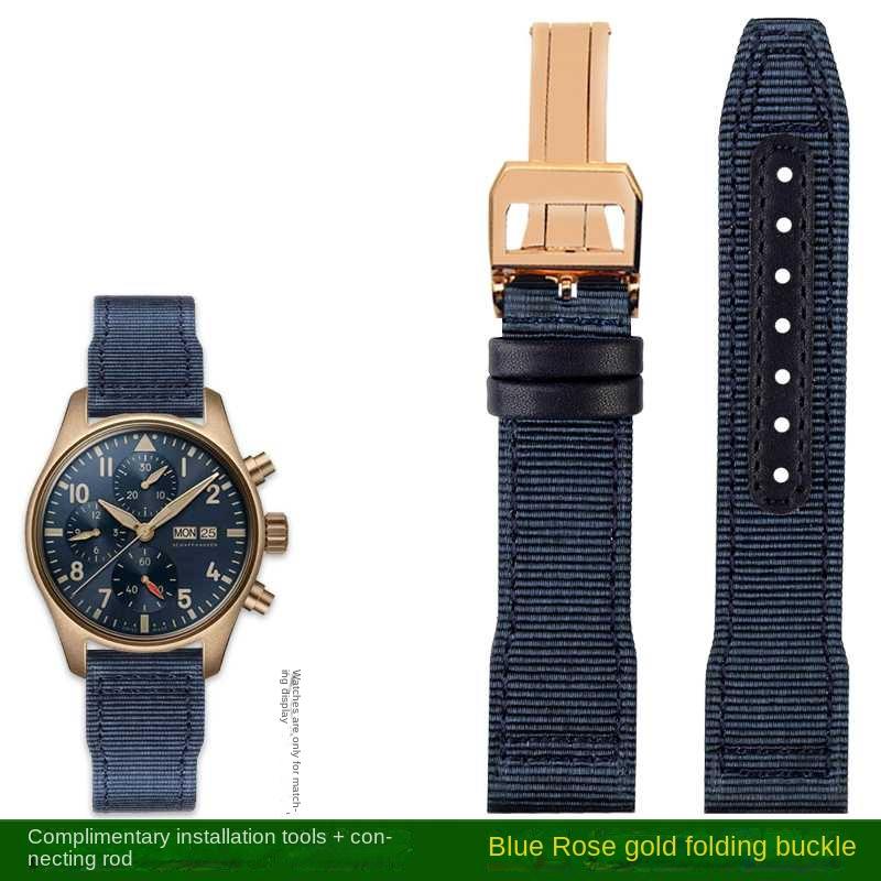 Bracelet de montre en nylon 20 mm 21 mm 22 mm pour IWC Universal Pilot Mark 18 Spitfire Fighter Série Portugal Bracelet de montre en toile