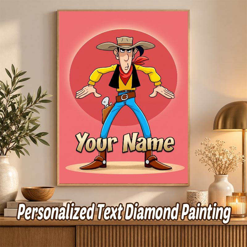 Lucky Luke Custom Name Text 5D Diamond Painting Kit DIY Full Drill Diamond Art Decoration