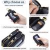 Genuine Leather High-value Double Zipper Key Bag Large Capacity New Waist Hanging Storage Bag Unisex Portable Key Bag